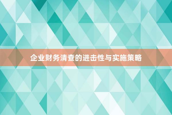 企业财务清查的进击性与实施策略