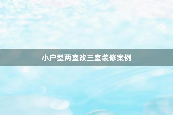 小户型两室改三室装修案例